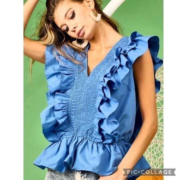 So Cute! Black Ruffled Top - Picture 5 of 5